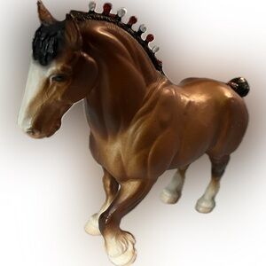 Vintage Breyer #80, Traditional Bay Clydesdale Stallion, Brown, Red & White Bobs